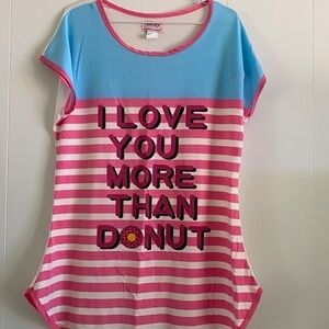 SIZE L Betsey sleep shirt "I love you more than donut"